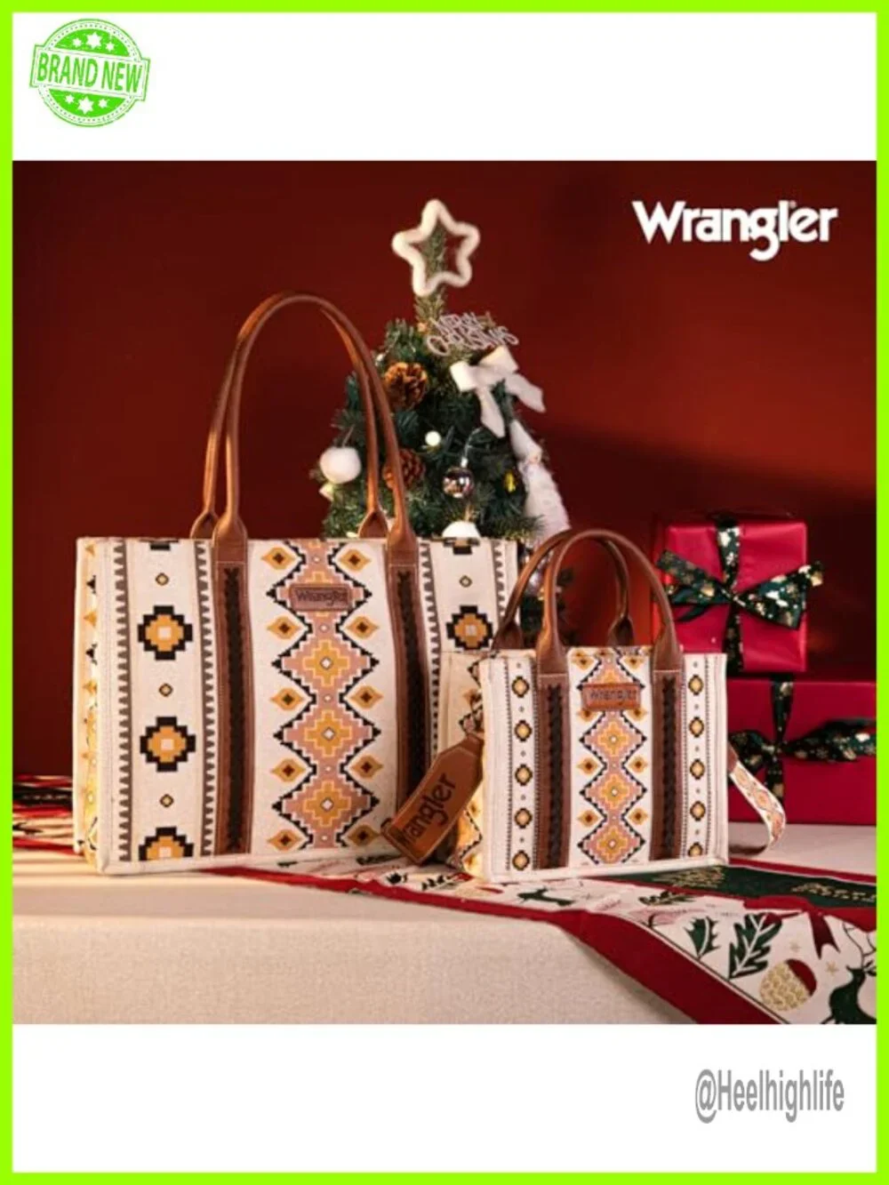 Aztec Print Hobo Bag with Guitar Strap, 2 Zip Pockets